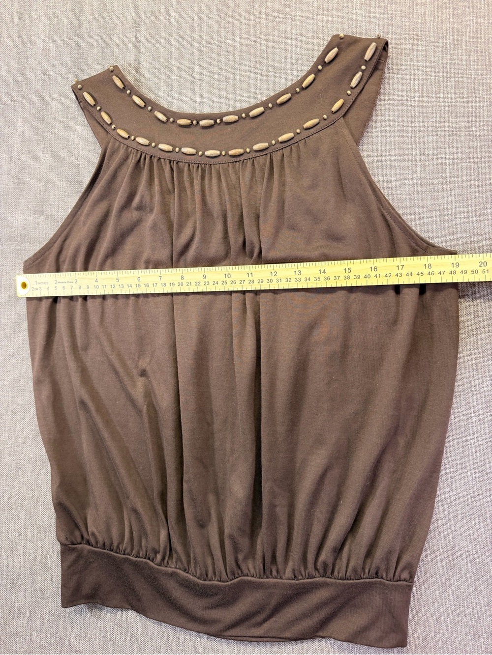 Michael Kors Brown Embellished Sleeveless Top Size Medium - Picture 5 of 7